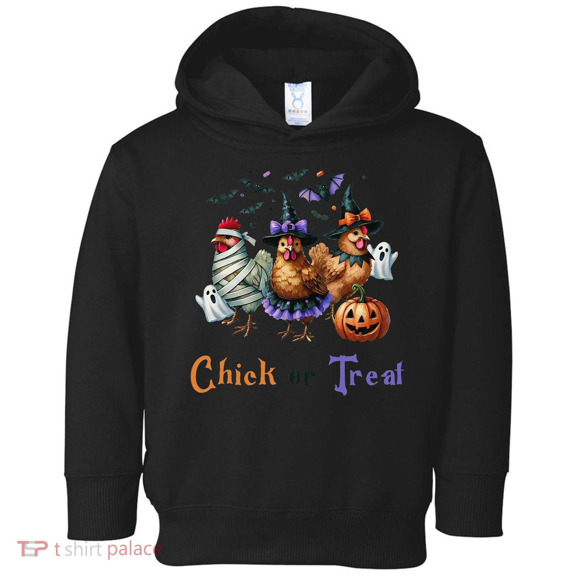 Halloween Chick Or Treat Pumpkins Chickens Farmer Funny Toddler Hoodie