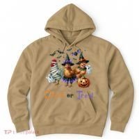 Halloween Chick Or Treat Pumpkins Chickens Farmer Funny Hoodie thumb 0