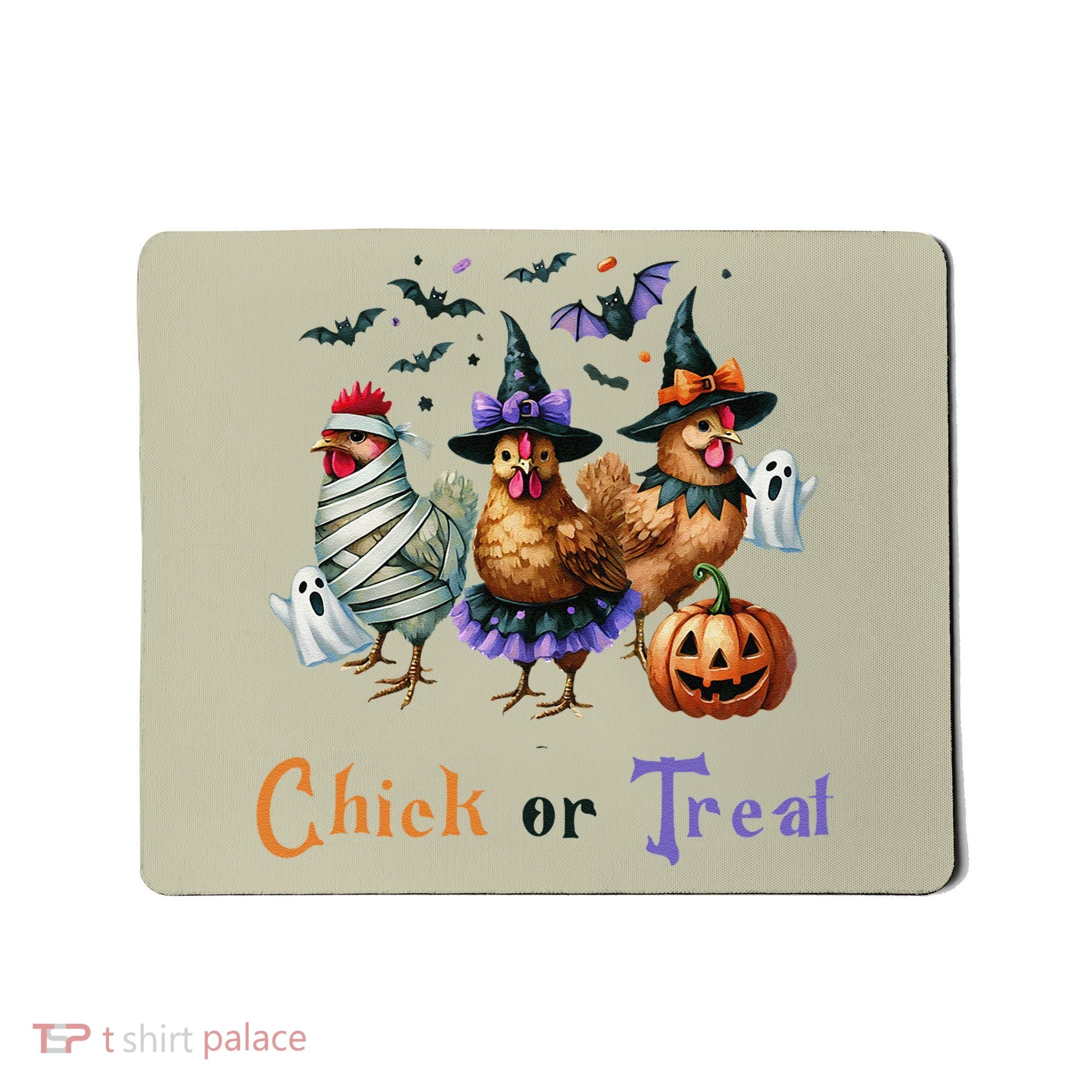 Halloween Chick Or Treat Pumpkins Chickens Farmer Funny Mousepad