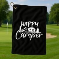 Happy Camper Outdoors Nature Golf Towel thumb 1