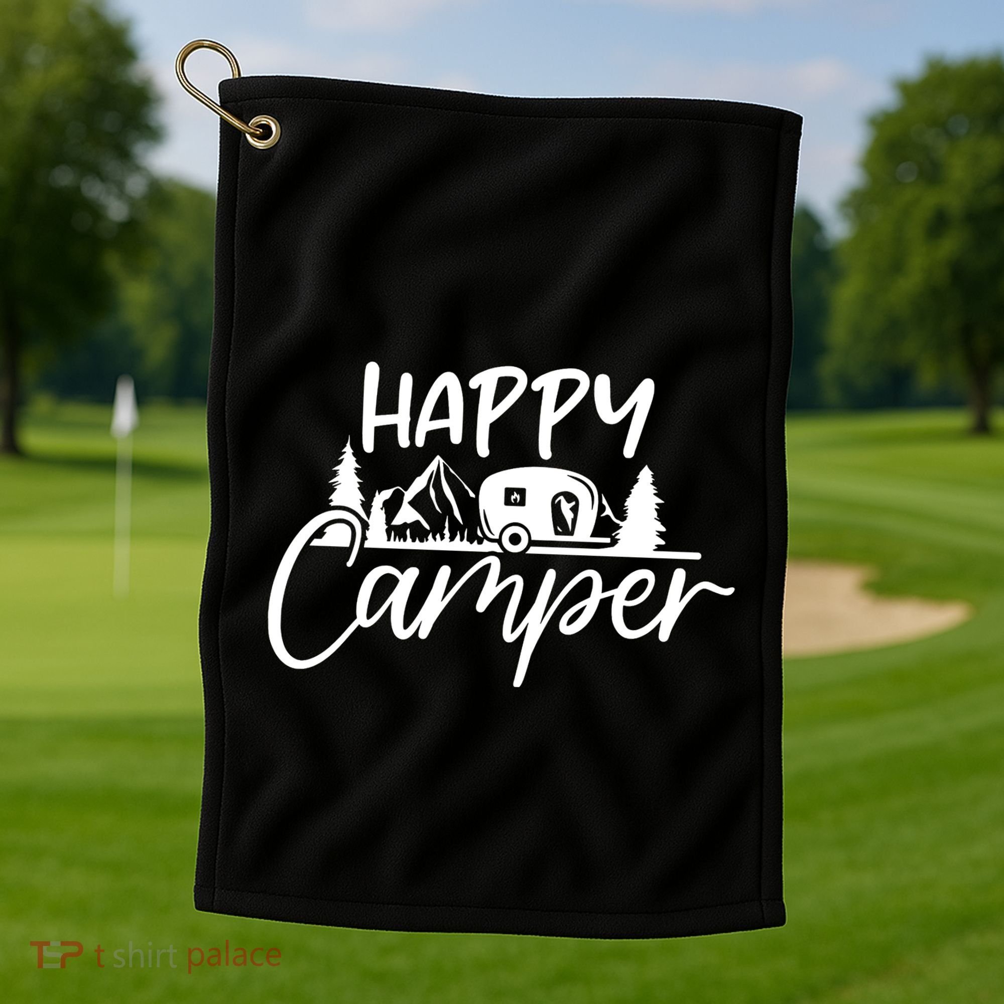 Happy Camper Outdoors Nature Golf Towel