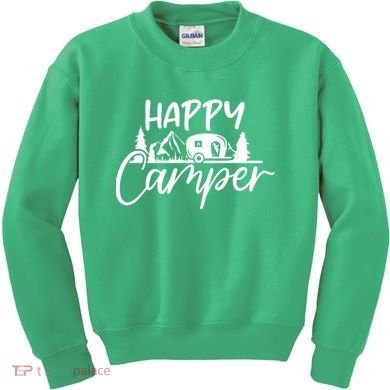 Happy Camper Outdoors Nature Kids Sweatshirt