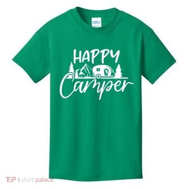 Happy Camper Outdoors Nature Kids T-Shirt