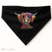 Highland Cow Print Animal Print ' Oliver ' Gift USA-Made Doggie Bandana thumb 0