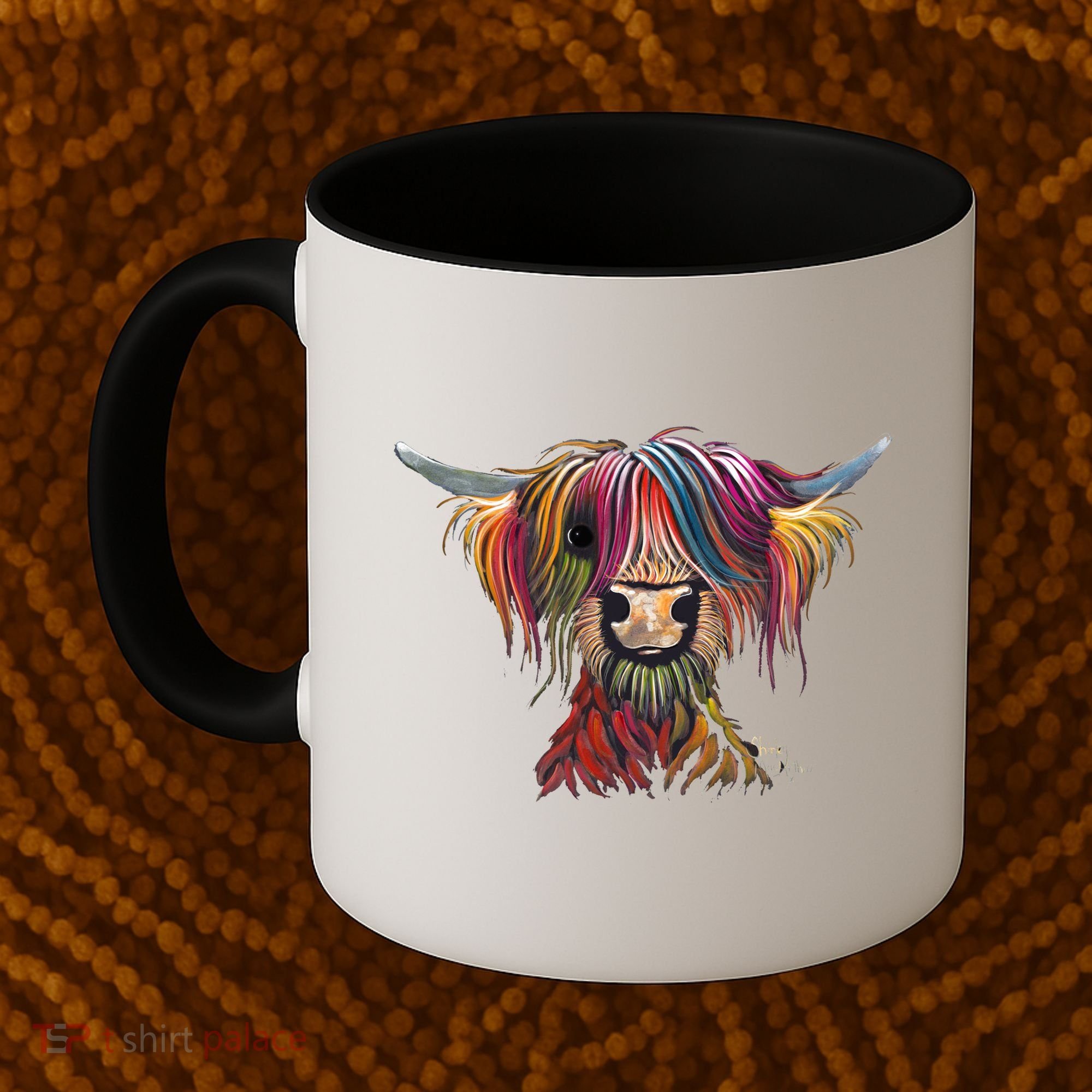 Highland Cow Print Animal Print ' Oliver ' Gift Coffee Mug