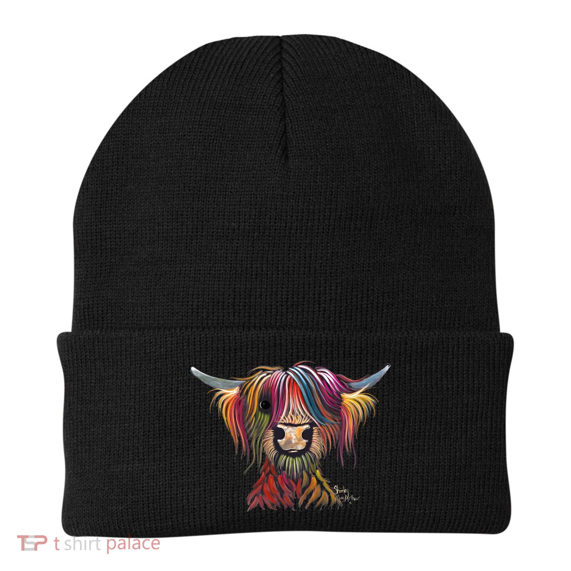 Highland Cow Print Animal Print ' Oliver ' Gift Beanie