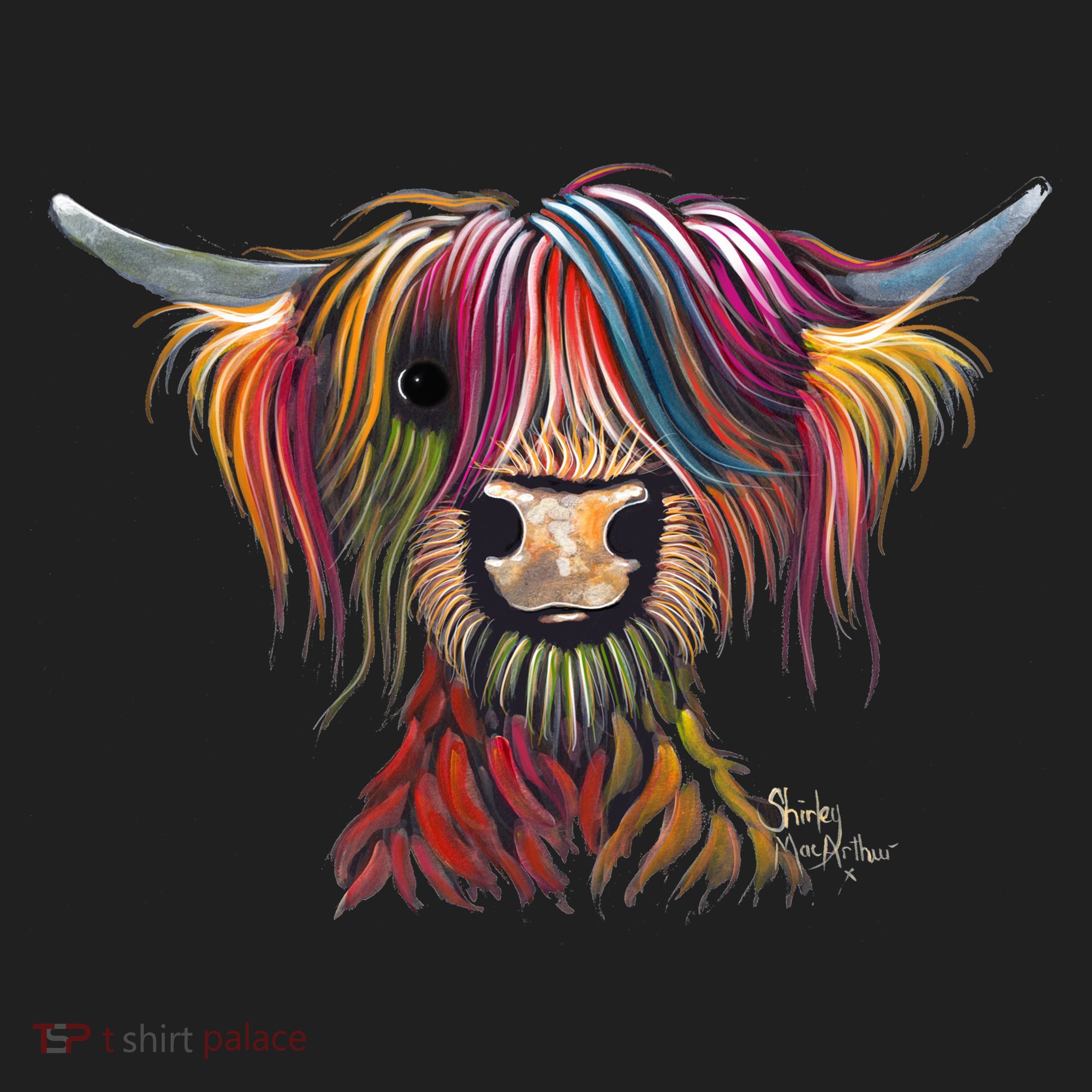 Highland Cow Print Animal Print ' Oliver ' Gift Beanie