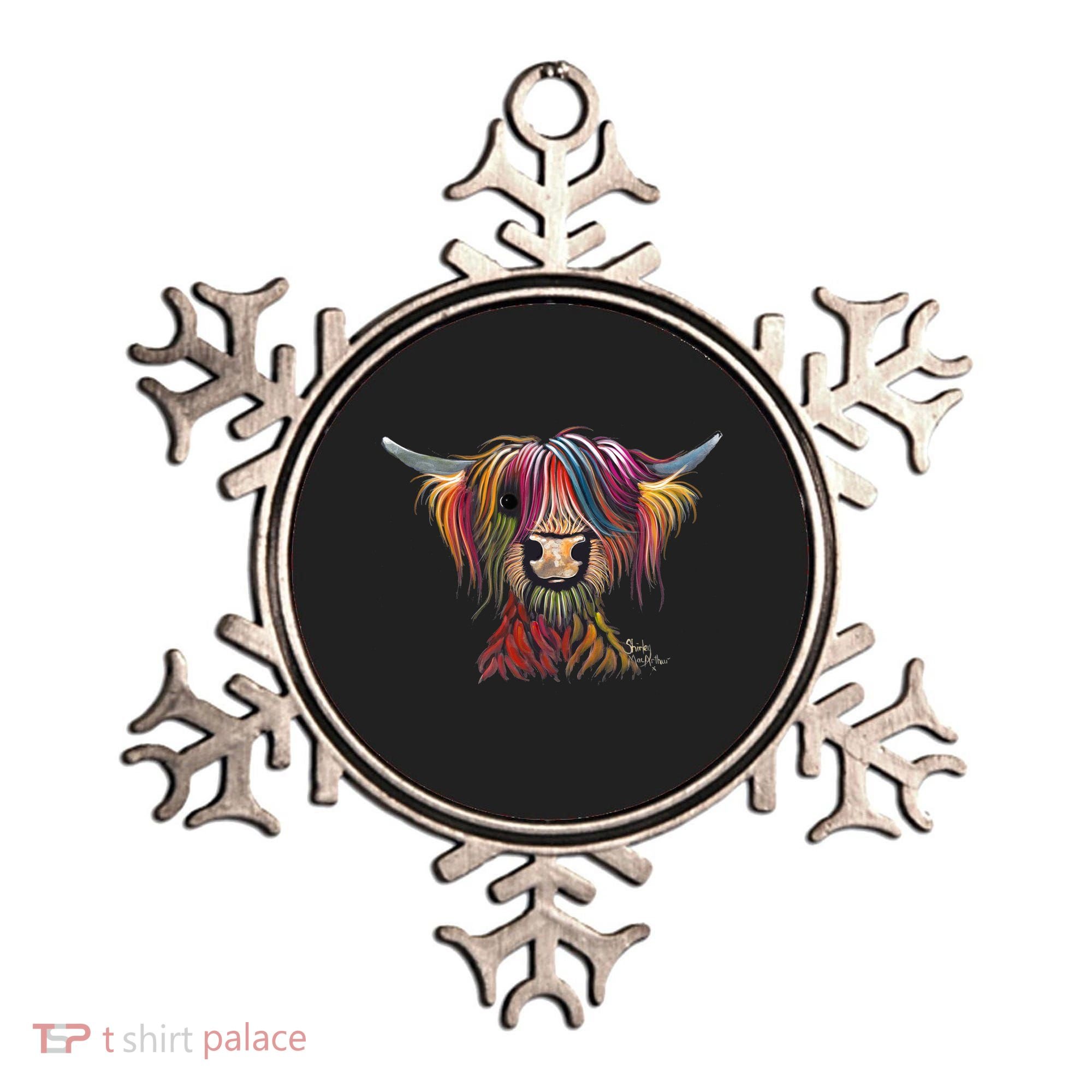 Highland Cow Print Animal Print ' Oliver ' Gift Ornament