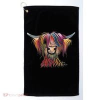 Highland Cow Print Animal Print ' Oliver ' Gift Golf Towel thumb 0