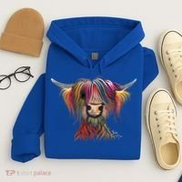 Highland Cow Print Animal Print ' Oliver ' Gift Hoodie thumb 4