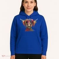 Highland Cow Print Animal Print ' Oliver ' Gift Hoodie thumb 5