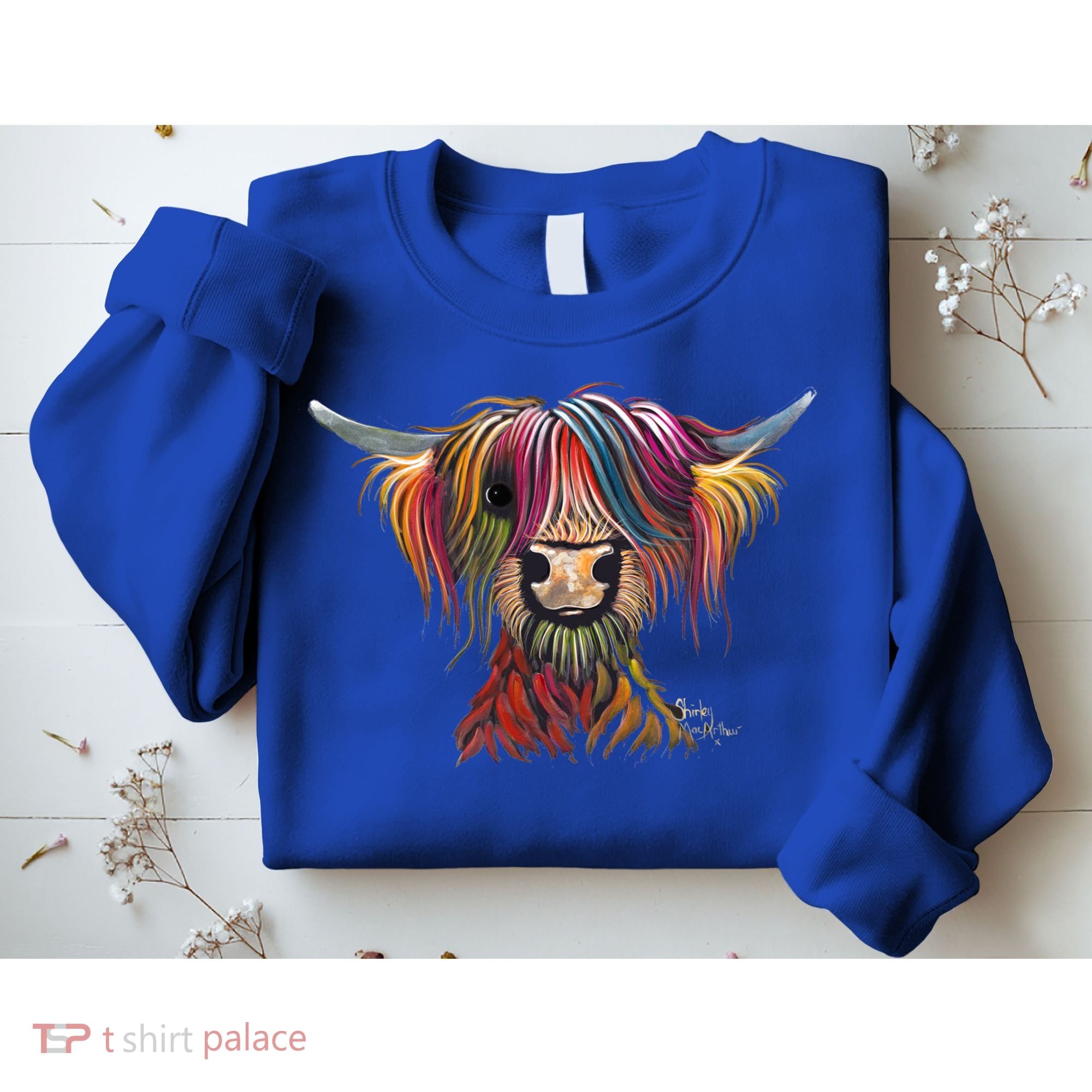 Highland Cow Print Animal Print ' Oliver ' Gift Sweatshirt