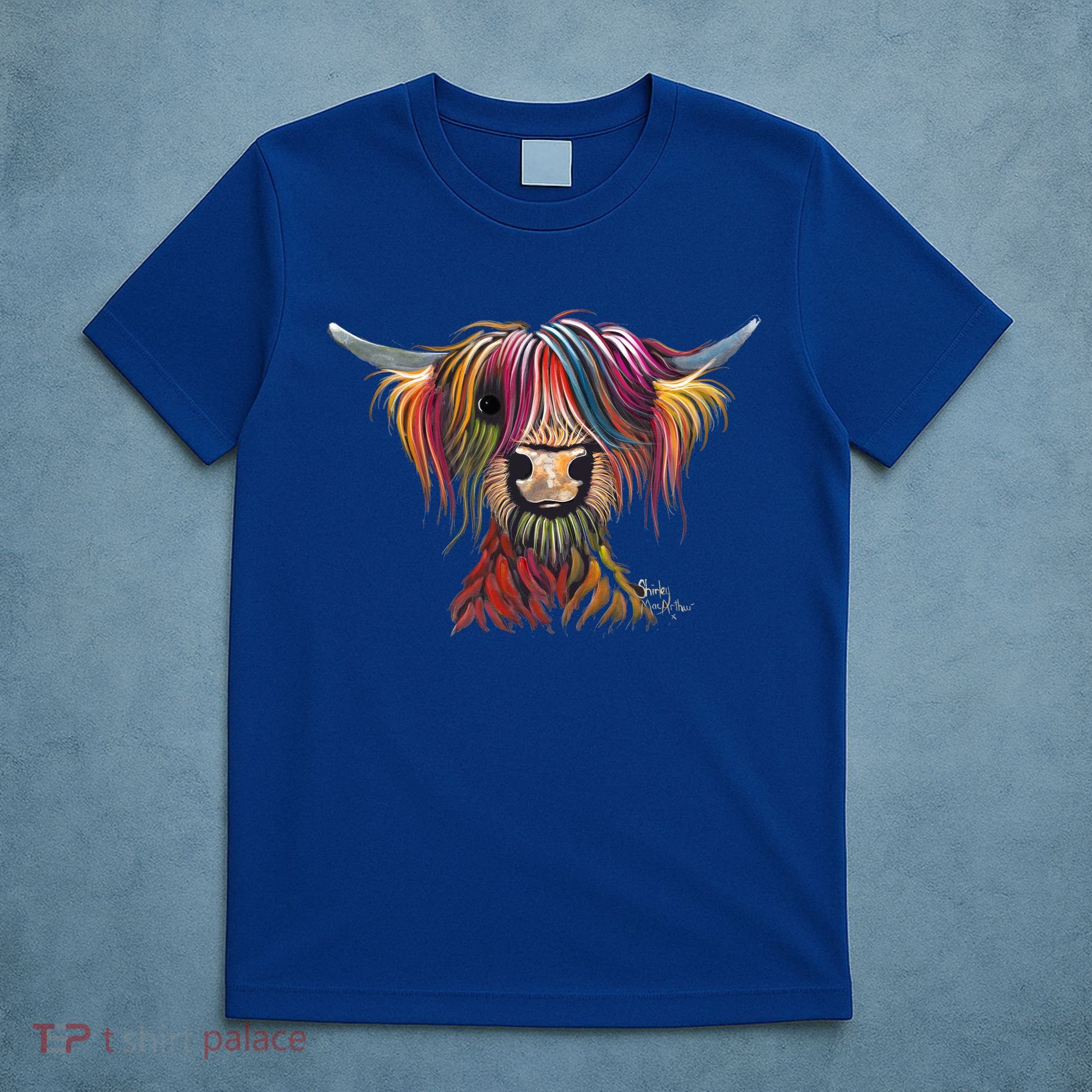 Highland Cow Print Animal Print ' Oliver ' Gift T-Shirt