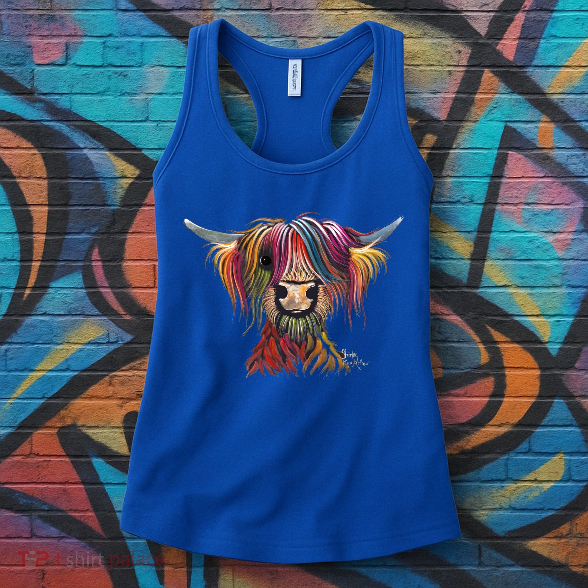 Highland Cow Print Animal Print ' Oliver ' Gift Women's Tank Top