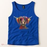 Highland Cow Print Animal Print ' Oliver ' Gift Tank Top thumb 2