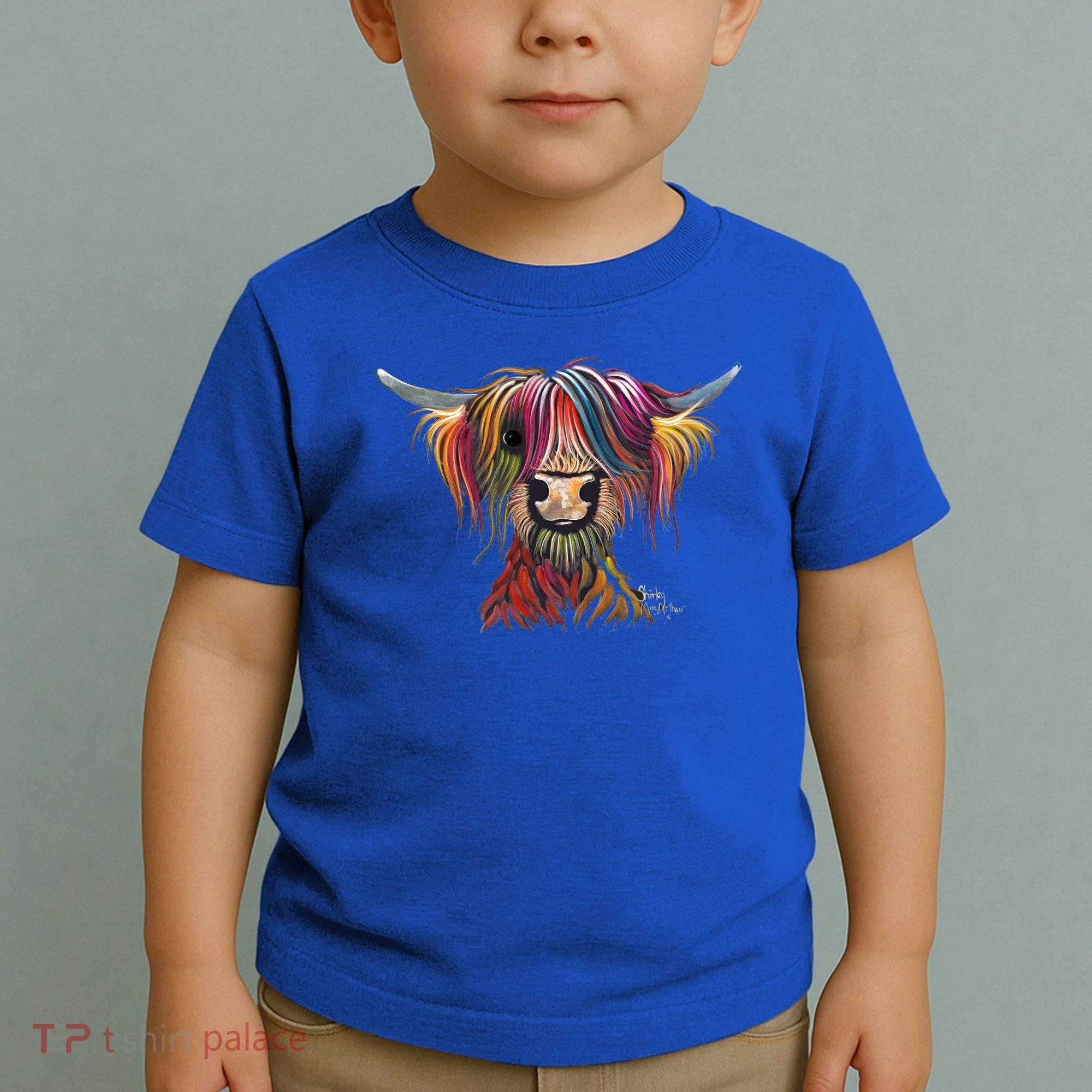 Highland Cow Print Animal Print ' Oliver ' Gift Toddler T-Shirt