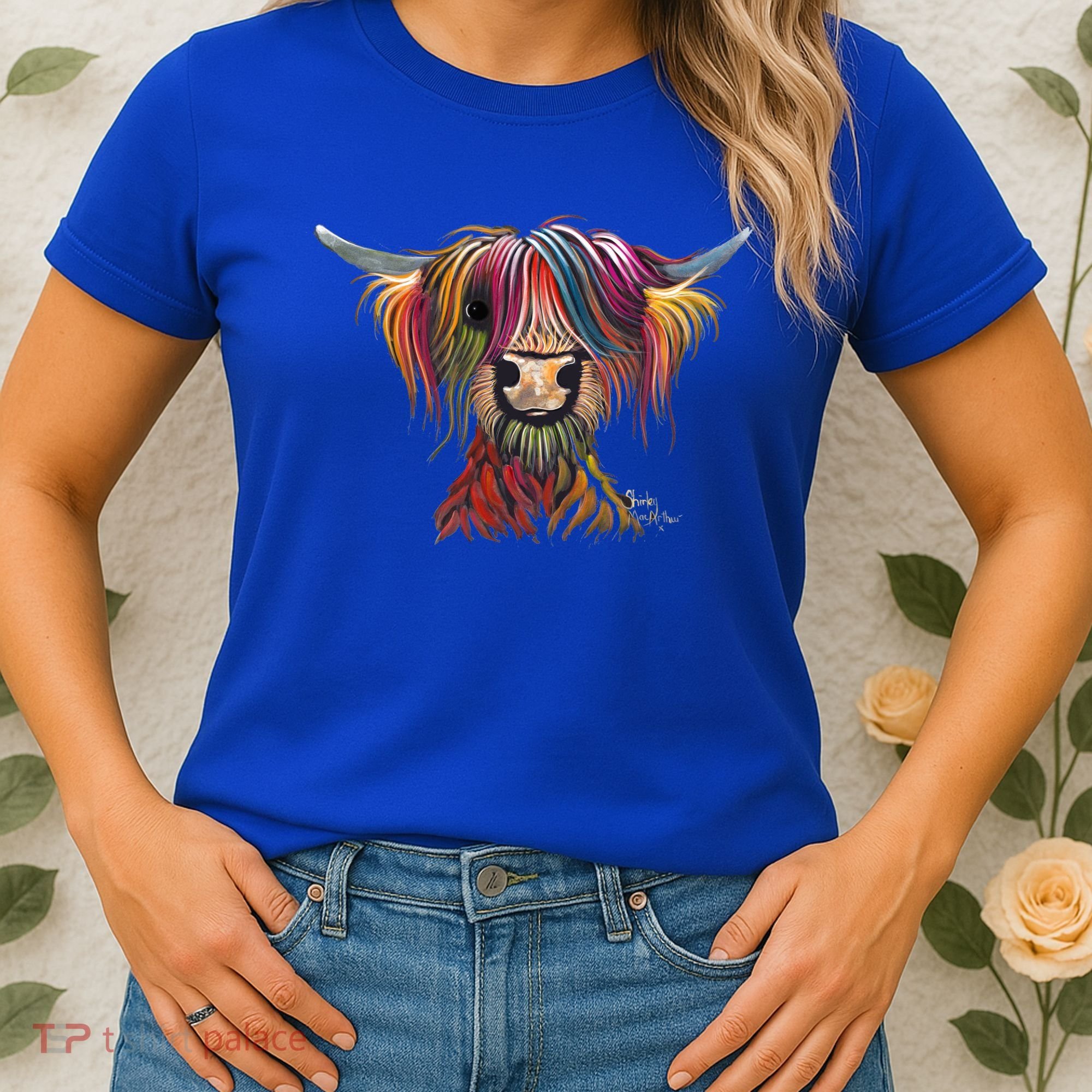 Highland Cow Print Animal Print ' Oliver ' Gift Women's T-Shirt