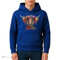 Highland Cow Print Animal Print ' Oliver ' Gift Kids Hoodie thumb 4