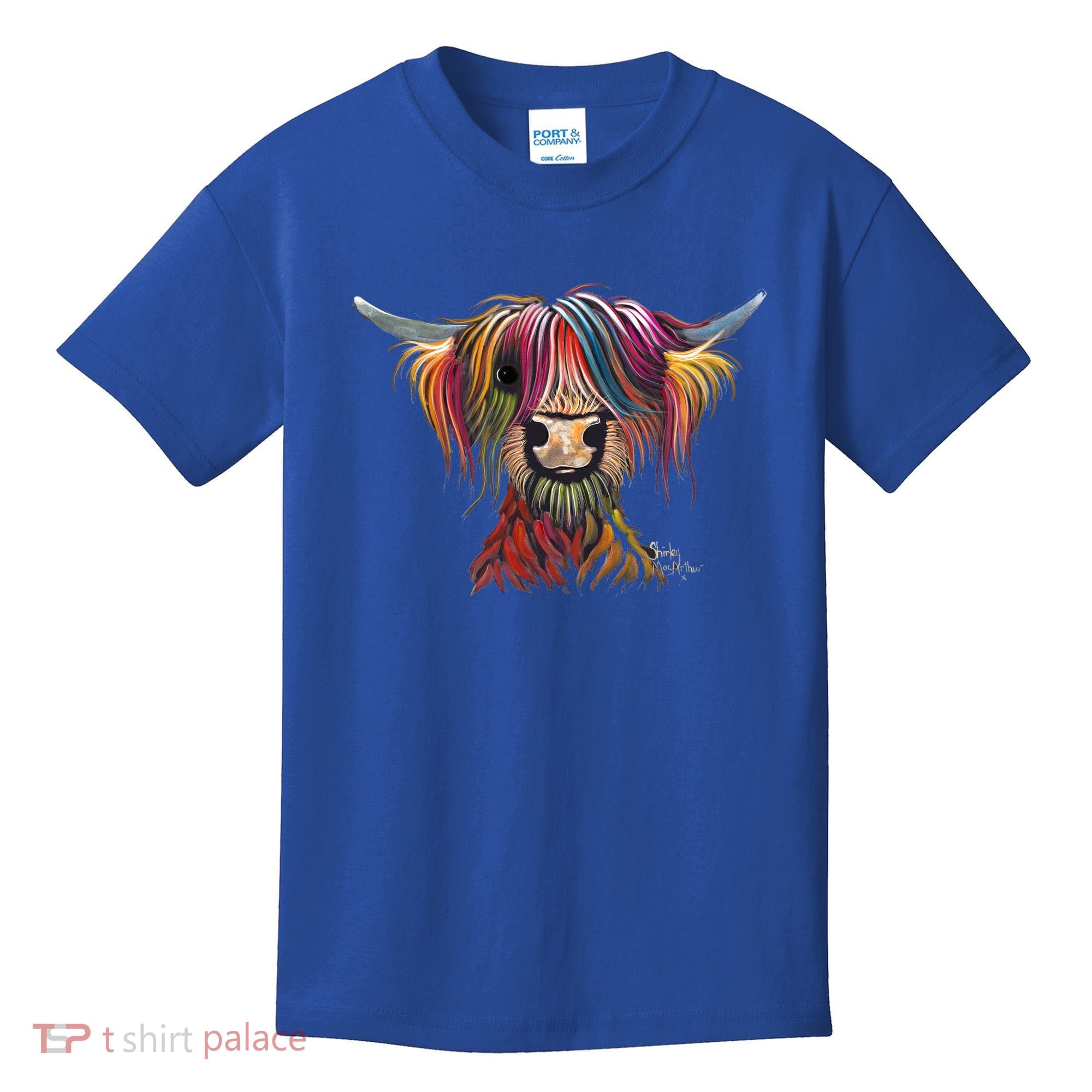 Highland Cow Print Animal Print ' Oliver ' Gift Kids T-Shirt