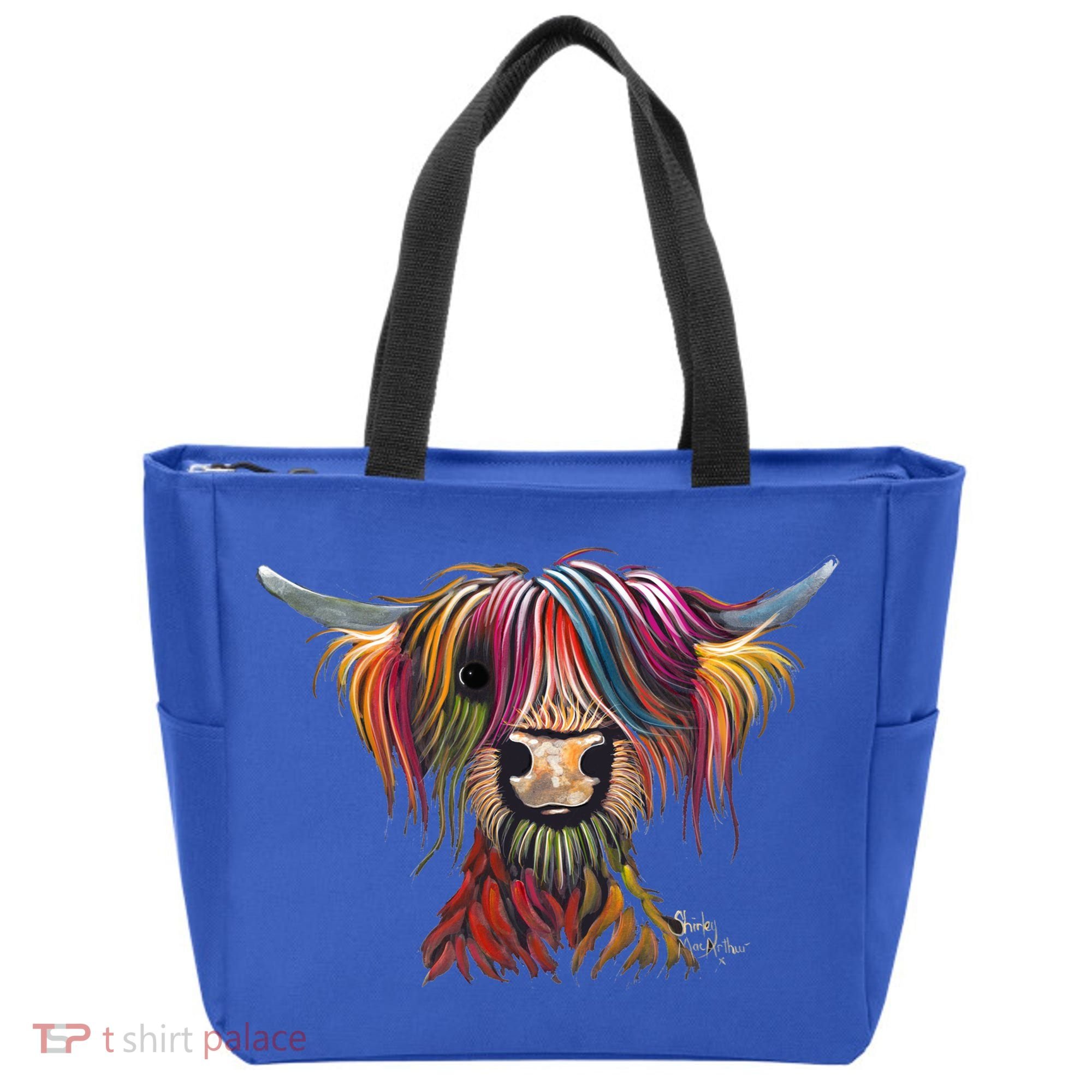 Highland Cow Print Animal Print ' Oliver ' Gift Tote Bag
