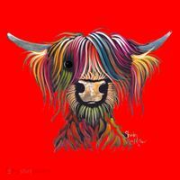 Highland Cow Print Animal Print ' Oliver ' Gift Santa Hat thumb 1