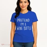 Halloween Costume Pretend I'm A Wine Bottle Simple Easy Women's T-Shirt thumb 4