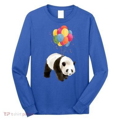 Happy Celebration Panda Balloon Long Sleeve Shirt
