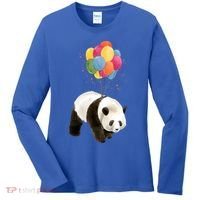 Happy Celebration Panda Balloon Women's Long Sleeve Shirt thumb 0