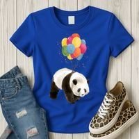 Happy Celebration Panda Balloon Women's T-Shirt thumb 3