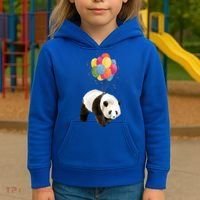 Happy Celebration Panda Balloon Kids Hoodie thumb 3