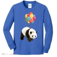 Happy Celebration Panda Balloon Kids Long Sleeve Shirt thumb 0