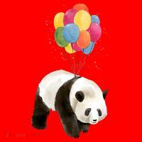 Happy Celebration Panda Balloon Santa Hat thumb 1