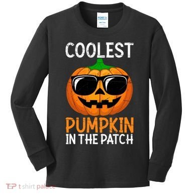 Halloween Coolest Pumpkin In The Patch Kids Long Sleeve Shirt