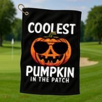 Halloween Coolest Pumpkin In The Patch Golf Towel thumb 1