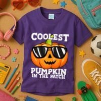 Halloween Coolest Pumpkin In The Patch Kids T-Shirt thumb 3