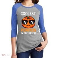 Halloween Coolest Pumpkin In The Patch Women's Tri-Blend 3/4-Sleeve Raglan Shirt thumb 2