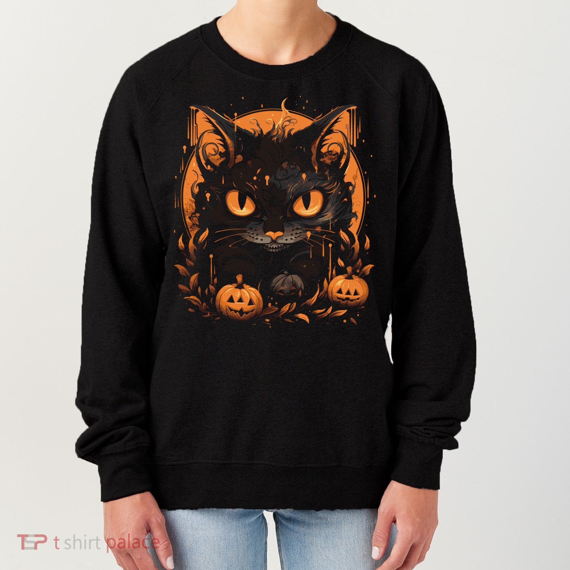 Halloween Cat Pumpkins Women's Sweatshirt
