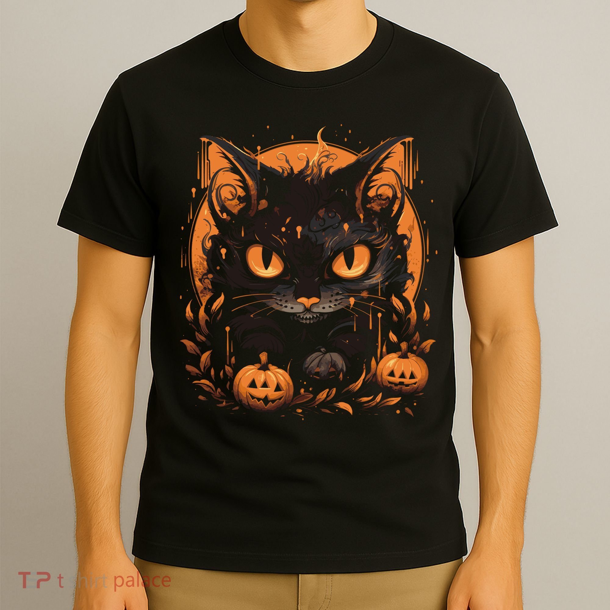 Halloween Cat Pumpkins T-Shirt