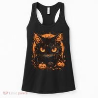 Halloween Cat Pumpkins Women's Tank Top thumb 0