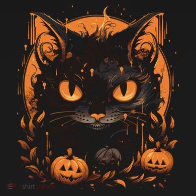 Halloween Cat Pumpkins Pom Pom 12in Knit Beanie