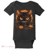 Halloween Cat Pumpkins Baby Bodysuit thumb 0