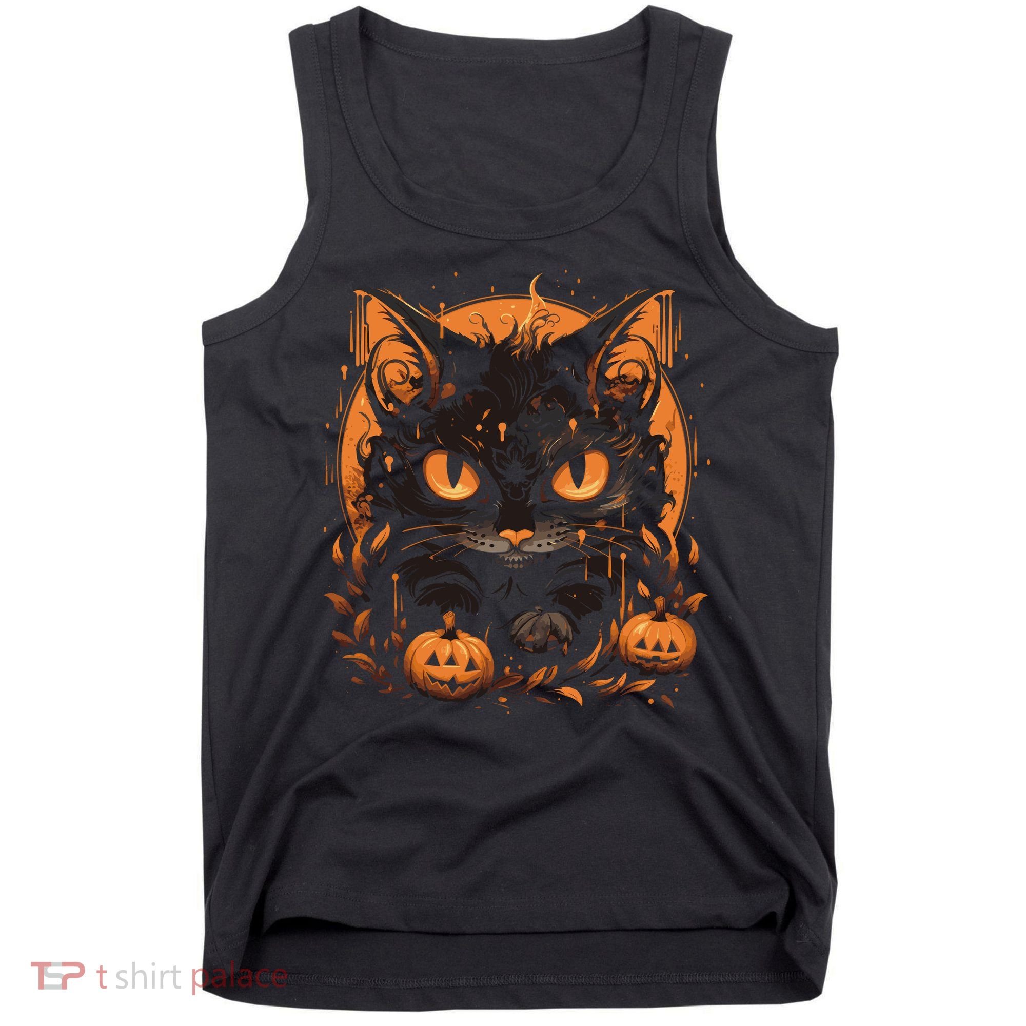 Halloween Cat Pumpkins Tank Top
