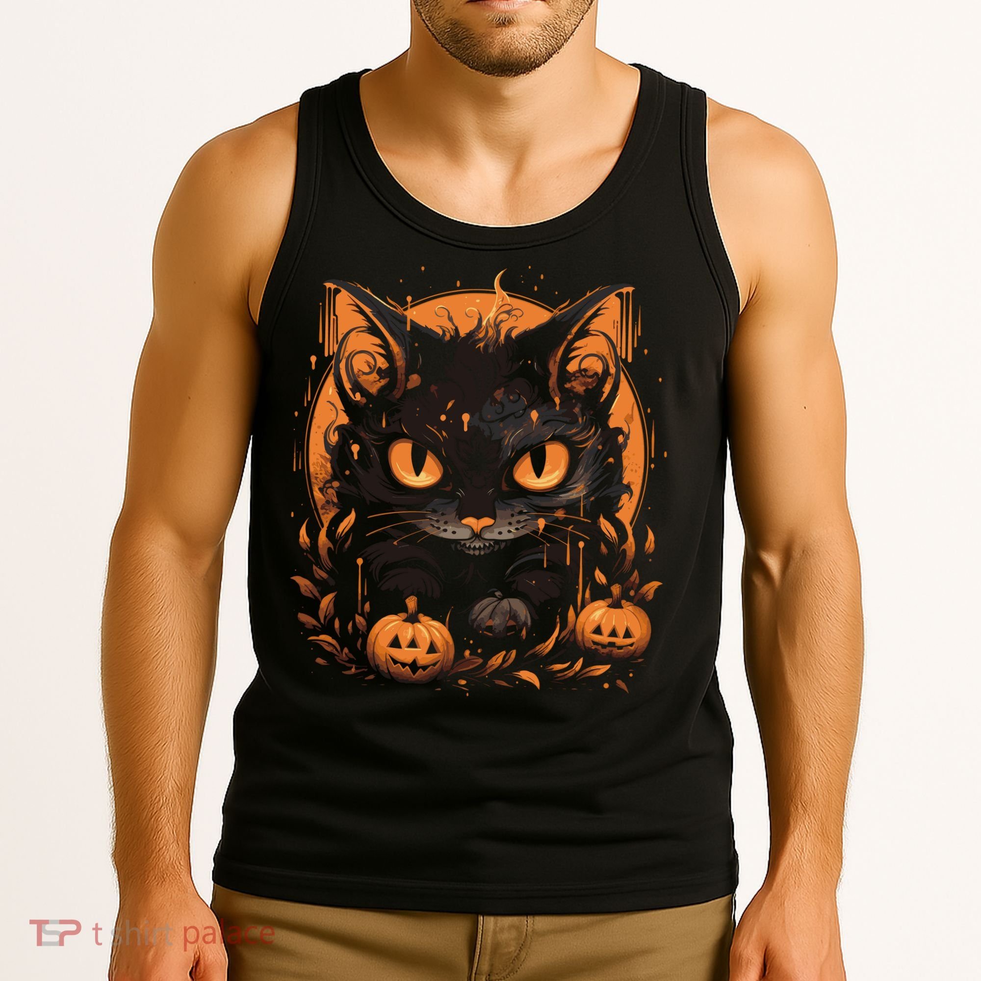 Halloween Cat Pumpkins Tank Top