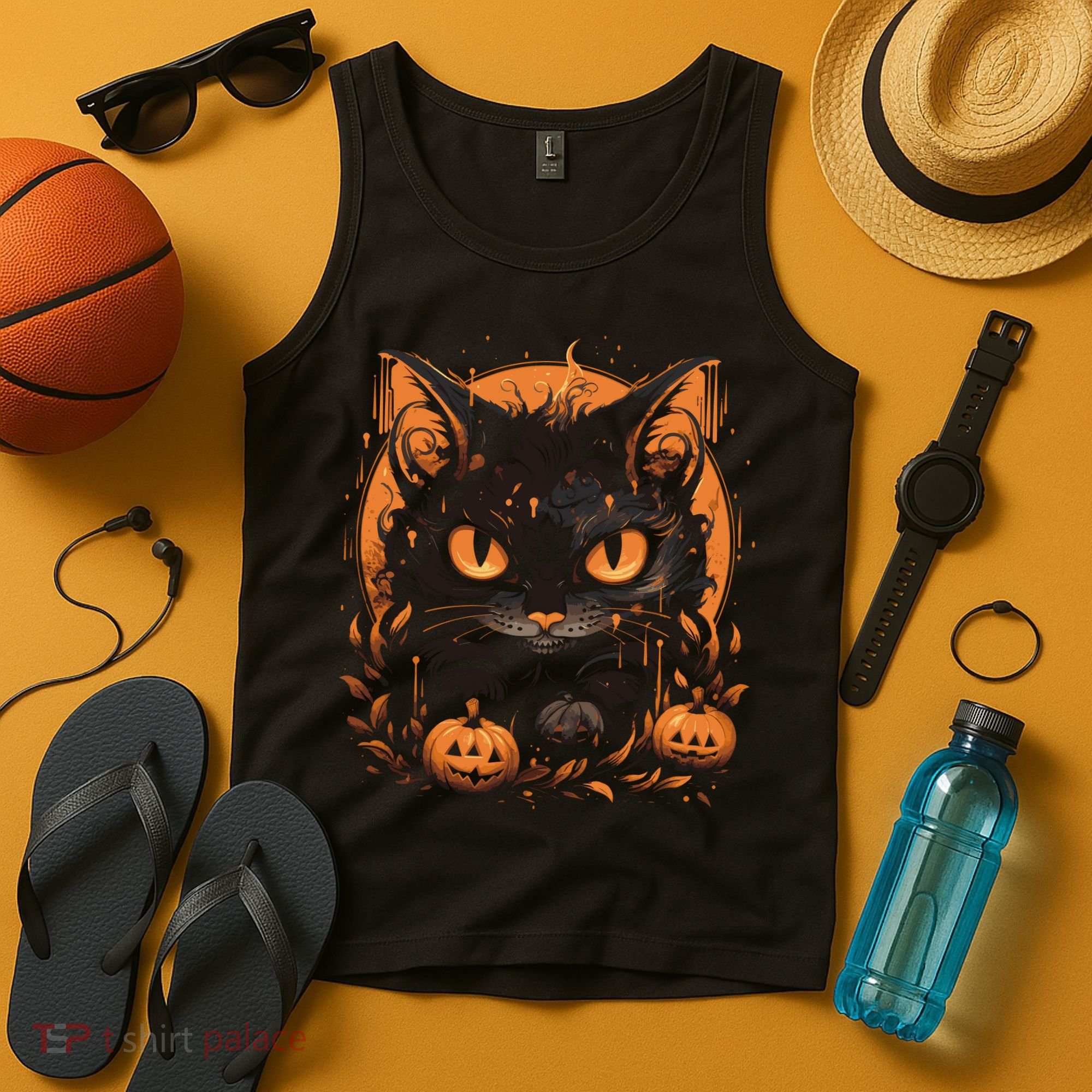 Halloween Cat Pumpkins Tank Top