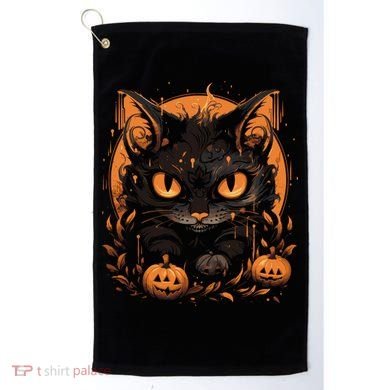 Halloween Cat Pumpkins Golf Towel