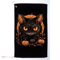 Halloween Cat Pumpkins Golf Towel thumb 0
