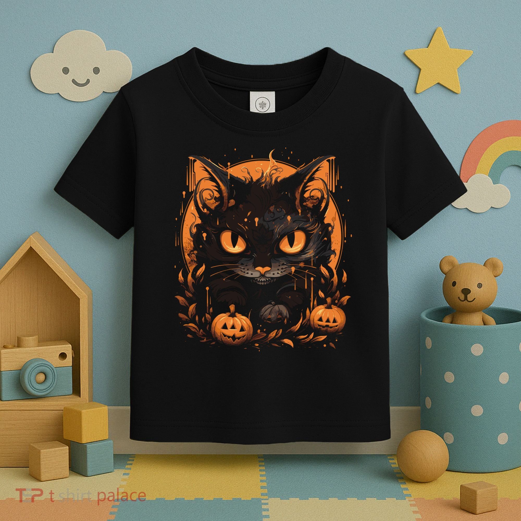 Halloween Cat Pumpkins Toddler T-Shirt