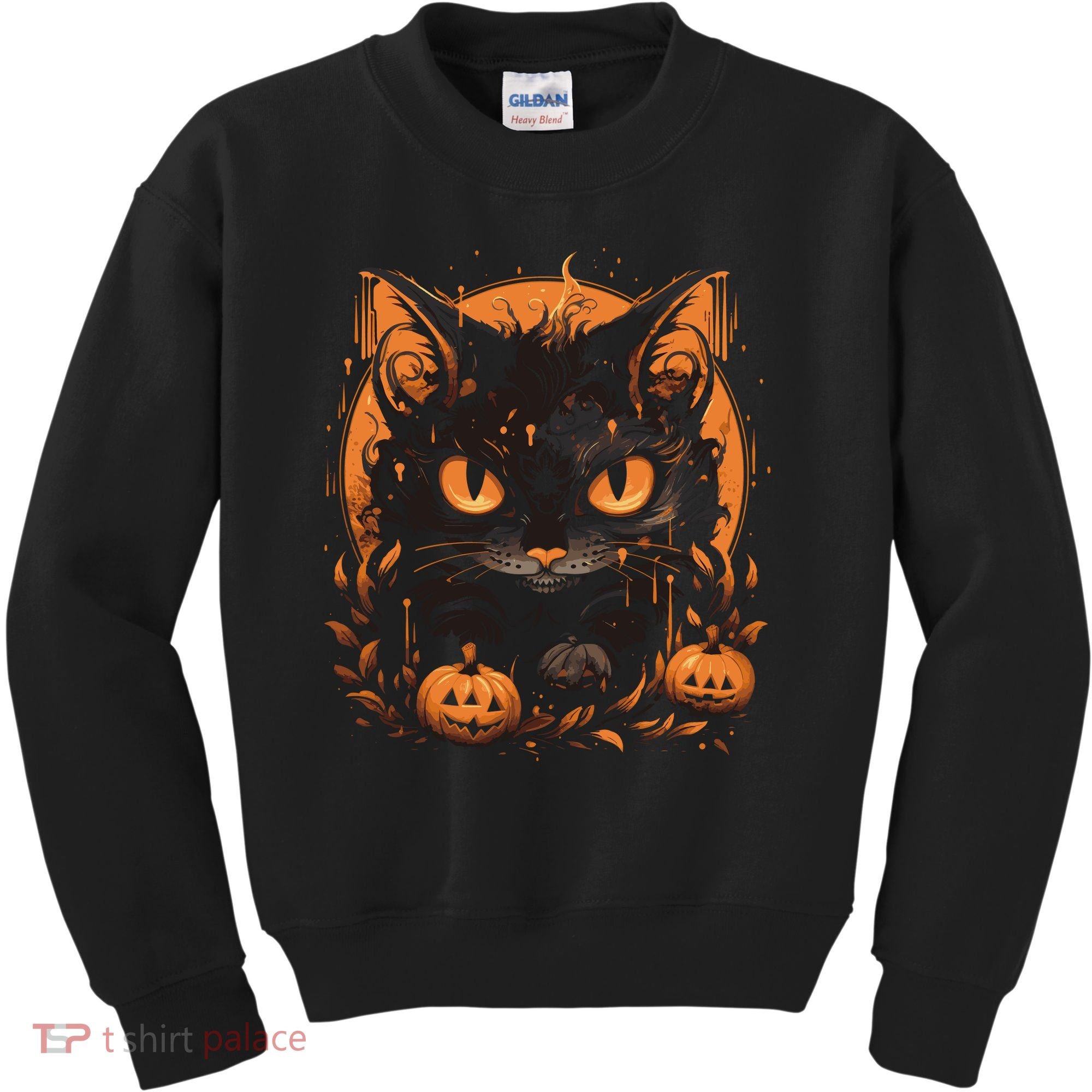 Halloween Cat Pumpkins Kids Sweatshirt