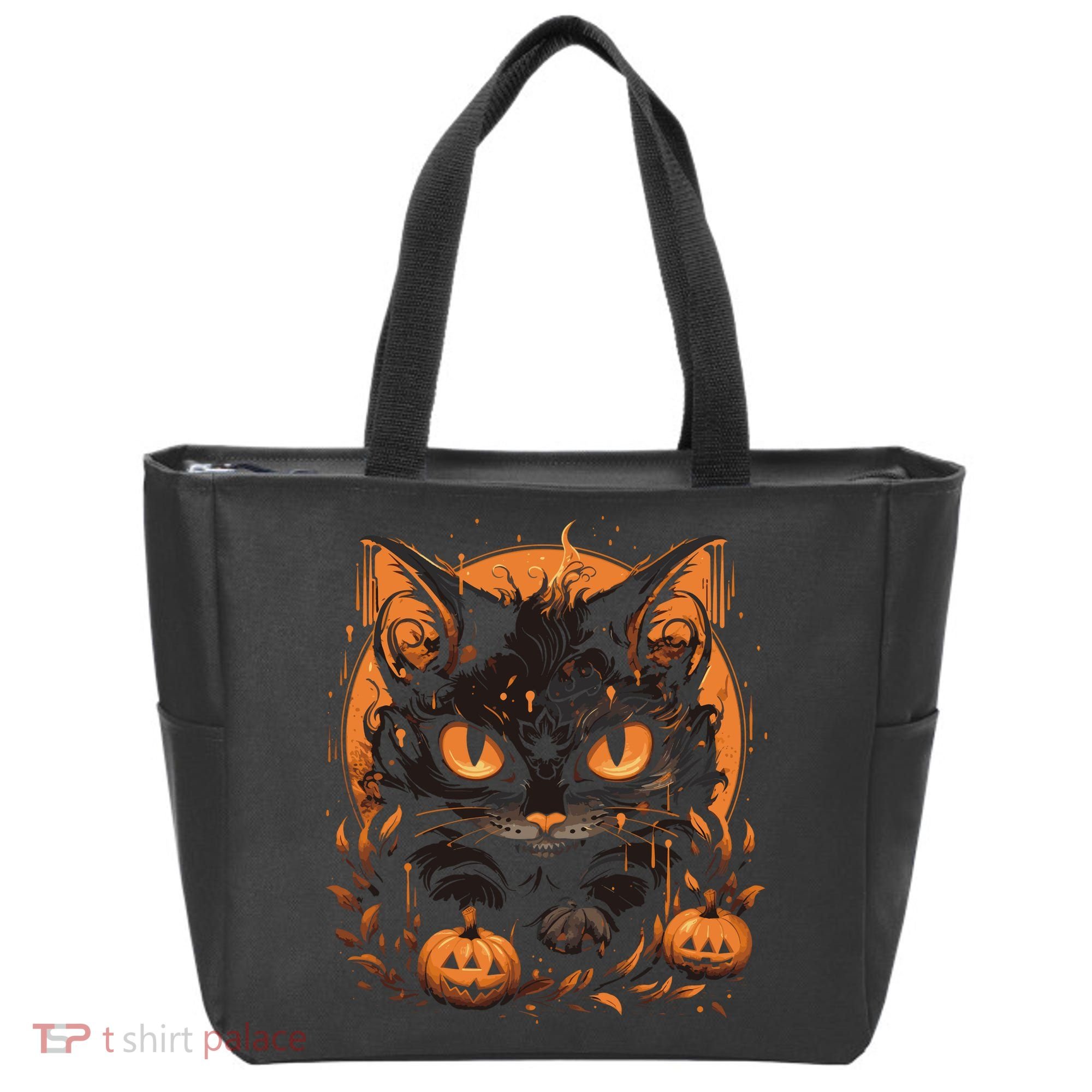 Halloween Cat Pumpkins Tote Bag