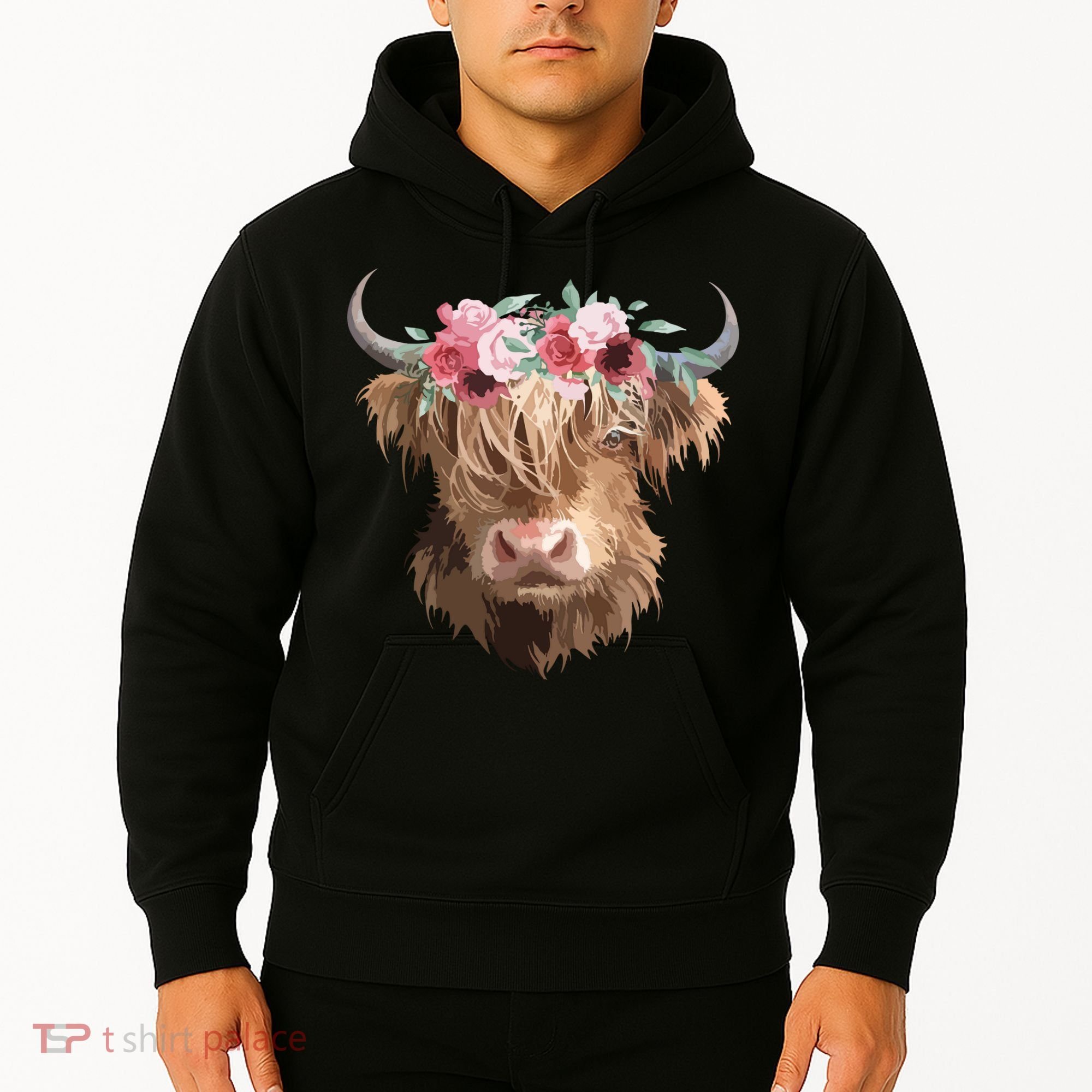 Highland Cow Painting Hoodie